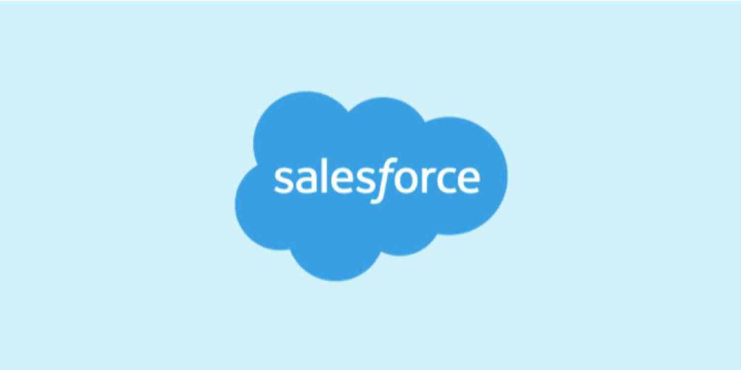 The Salesforce blue cloud logo on a light blue background